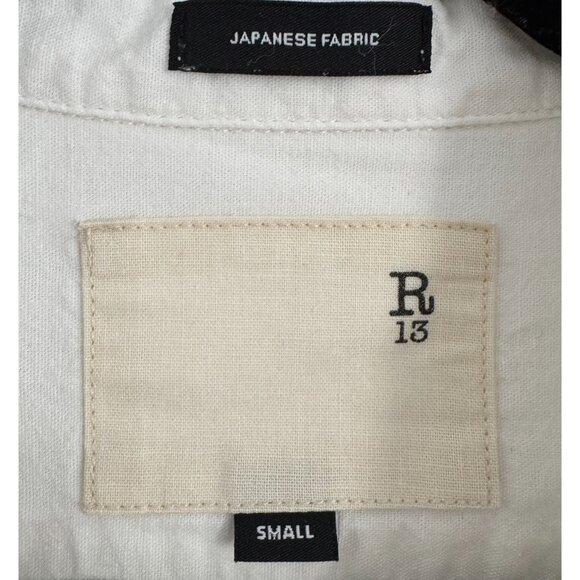 R13 Crossover Front White Oxford Shirt, size Small - Picture 5 of 9